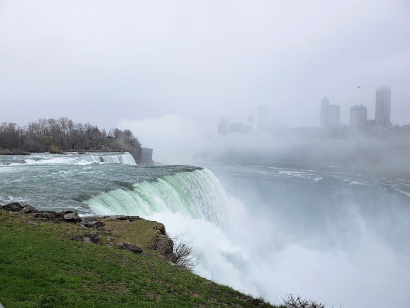 Niagara Falls is a passive-aggressive image. The passive beauty with the aggressive nature of moving water.